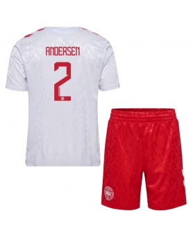 Danimarca Joachim Andersen #2 Maglia Gara Trasferta Repliche Europei 2024 Bambino